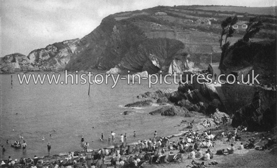 Bathing Beach & Parade, Combe Martin, Devon. c.1949